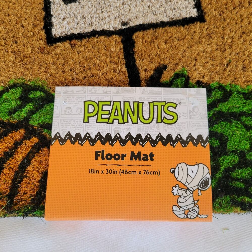 Peanuts Snoopy Woodstock Halloween Boo Coir Door Mat 18”x30” Doormat Vampire - Picture 9 of 11